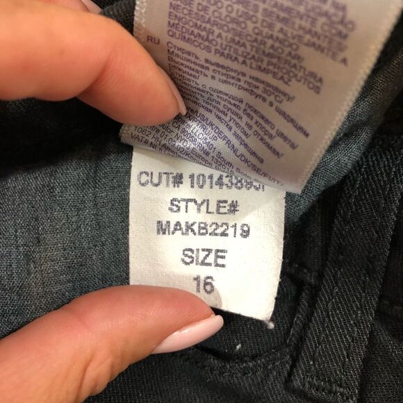 NYDJ Black Linen Blend Pants Size 16 Lift Tuck - Picture 10 of 11